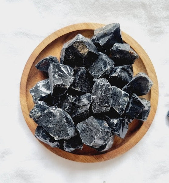 Black Obsidian Raw Stone Black Obsidian Crystal Natural Black Obsidian Healing Crystals Black Obsidian Raw gemstone Meditation stone