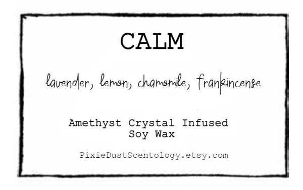 Calm Crystal Candle Crystal Candle Ritual Candle Spiritual candle Stress Relief Intention Candle Manifestation Anxiety