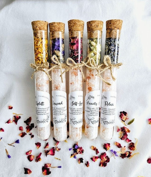 Self love Bath Salt Tube Bath Rose & Patchouli Salt Bath Salt Ritual Bath Salt Birthday Gift Natural bath salt Party Favors Bath Soak Flower