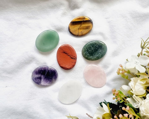 Worry stone Crystal worry stone Natural gemstone Palm stone Healing stone Anxiety stone crystal gift Fidget stone thumb stone pocket stone