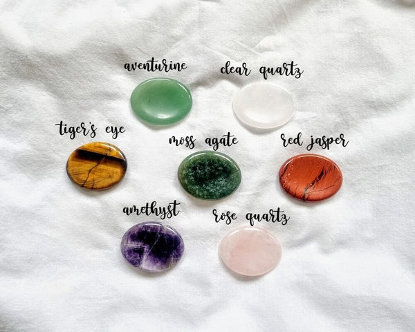 Worry stone Crystal worry stone Natural gemstone Palm stone Healing stone Anxiety stone crystal gift Fidget stone thumb stone pocket stone