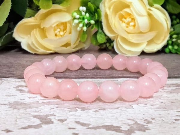 Rose Quartz Wish Bracelet Gemstone bracelet Rose Quartz jewelry Rose Quartz crystal Bracelet Meditation Bracelet Rose Quartz crystal love