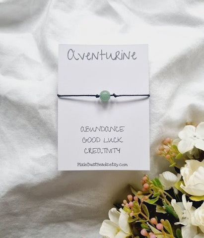 Aventurine Wish Bracelet Gemstone bracelet Aventurine jewelry Aventurine crystal Bracelet Meditation Bracelet spiritual bracelet energy