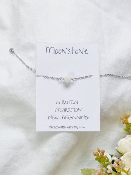 Moonstone Wish Bracelet Gemstone bracelet Moonstone jewelry Moonstone crystal Bracelet Meditation Bracelet spiritual bracelet Moonstone gift