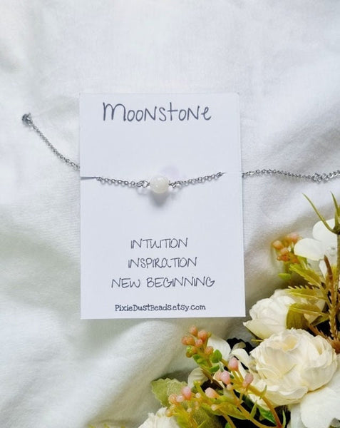 Moonstone Wish Bracelet Gemstone bracelet Moonstone jewelry Moonstone crystal Bracelet Meditation Bracelet spiritual bracelet Moonstone gift