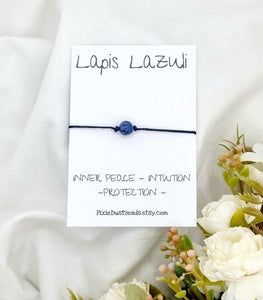 Lapis lazuli Wish Bracelet Gemstone bracelet Lapis lazuli  jewelry Lapis lazuli cystal Bracelet Meditation Bracelet spiritual bracelet