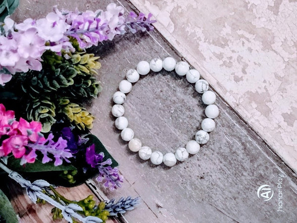 Howlite Wish Bracelet Gemstone bracelet Howlite jewelry Howlite crystal Bracelet Meditation Bracelet Howlite crystal Howlite bracelet