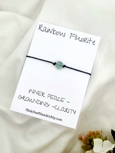 Fluorite Wish Bracelet Gemstone bracelet Fluorite jewelry Fluorite crystal Bracelet Meditation Bracelet spiritual bracelet Fluorite Bracelet