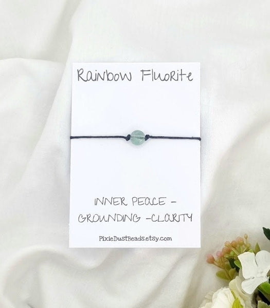 Fluorite Wish Bracelet Gemstone bracelet Fluorite jewelry Fluorite crystal Bracelet Meditation Bracelet spiritual bracelet Fluorite Bracelet