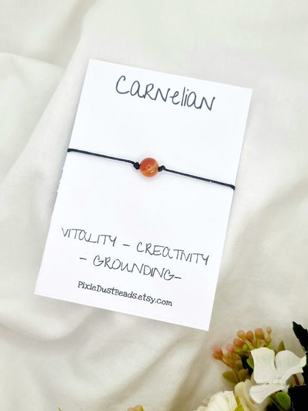 Carnelian Wish Bracelet Gemstone bracelet Carnelian jewelry Carnelian crystal Bracelet Meditation Bracelet spiritual bracelet carnelian gift