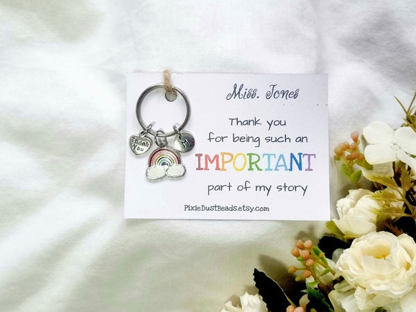 Rainbow Teacher Gift Teacher Keychain  gift for teacher personalised teacher teacher thank you End of Term Gift For Teachers End Of Term TCH